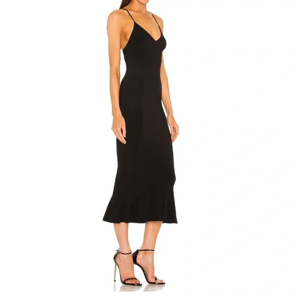Norma Kamali Black Midi Slip Dress - Picture 2 of 3